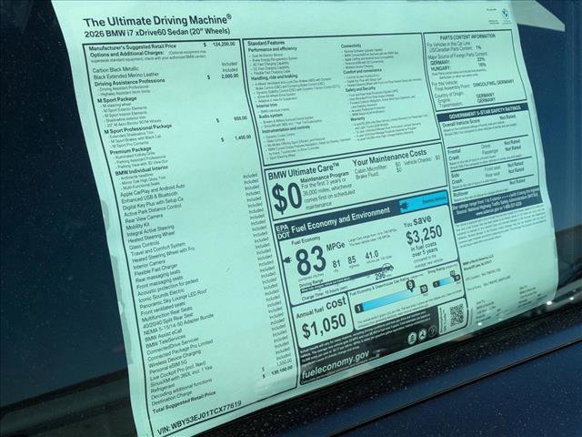 New 2026 BMW i7 xDrive60 AWD/4WD image 19
