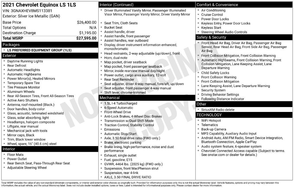 Certified 2021 Chevrolet Equinox LS FWD image 9