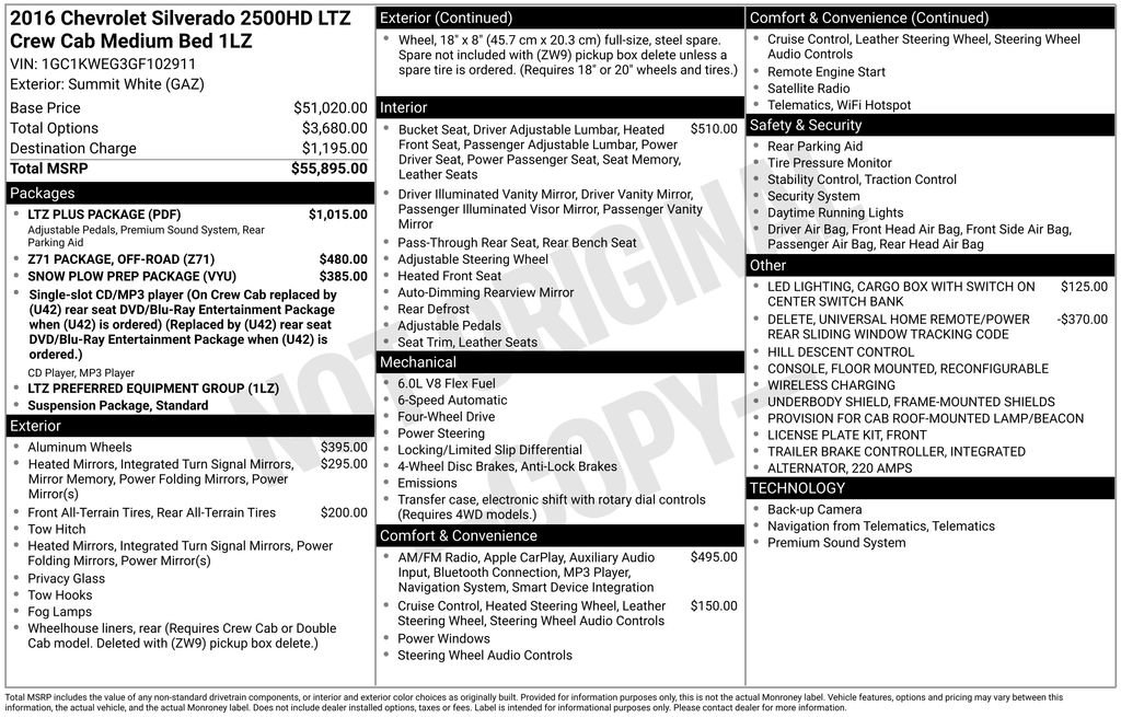 Used 2016 Chevrolet Silverado 2500 LTZ w/ LTZ Plus Package AWD/4WD image 6