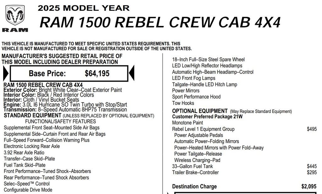 Used 2025 RAM 1500 Rebel w/ Rebel Level 1 Equipment Group AWD/4WD image 17