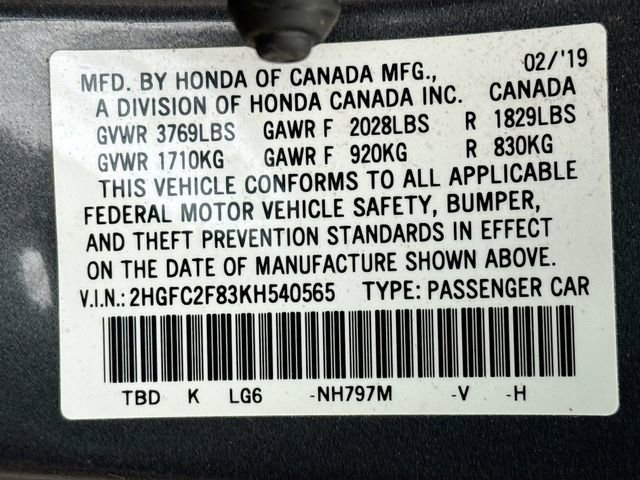 Used 2019 Honda Civic Sport image 19