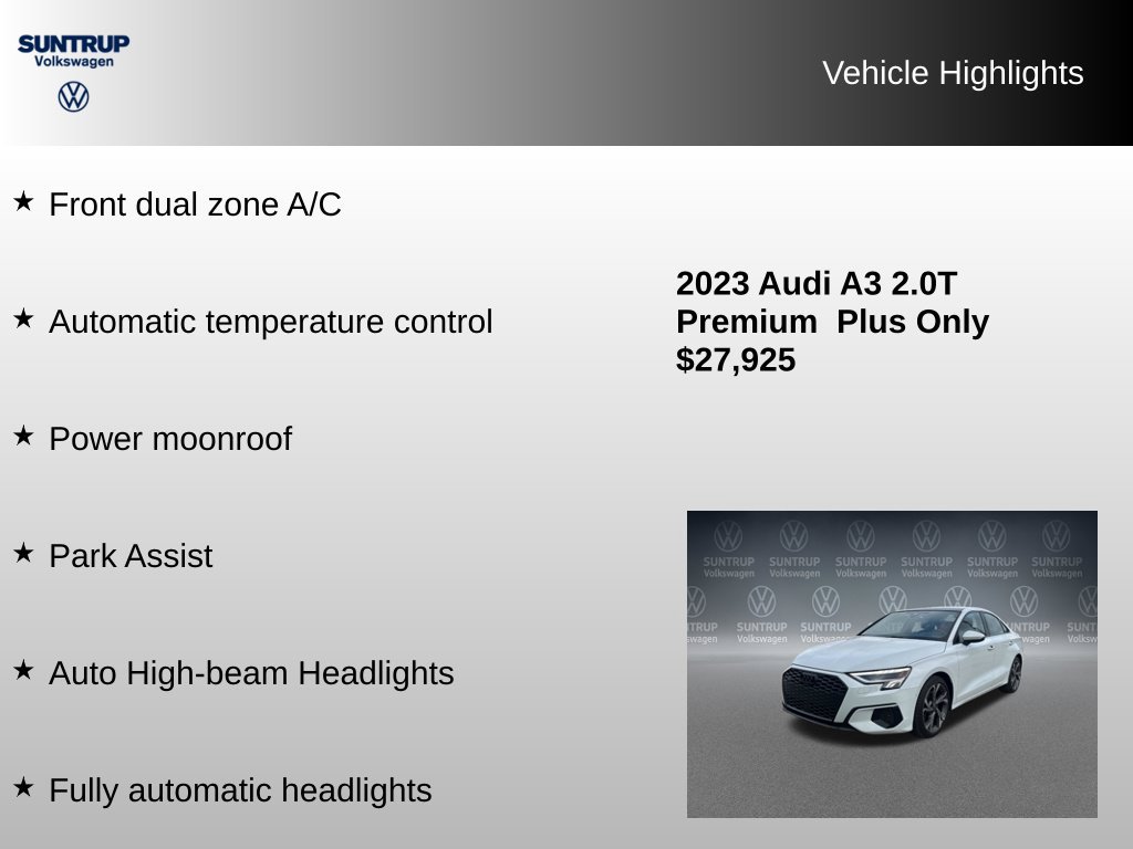 Used 2023 Audi A3 2.0T Premium Plus w/ Premium Plus Package AWD/4WD image 16