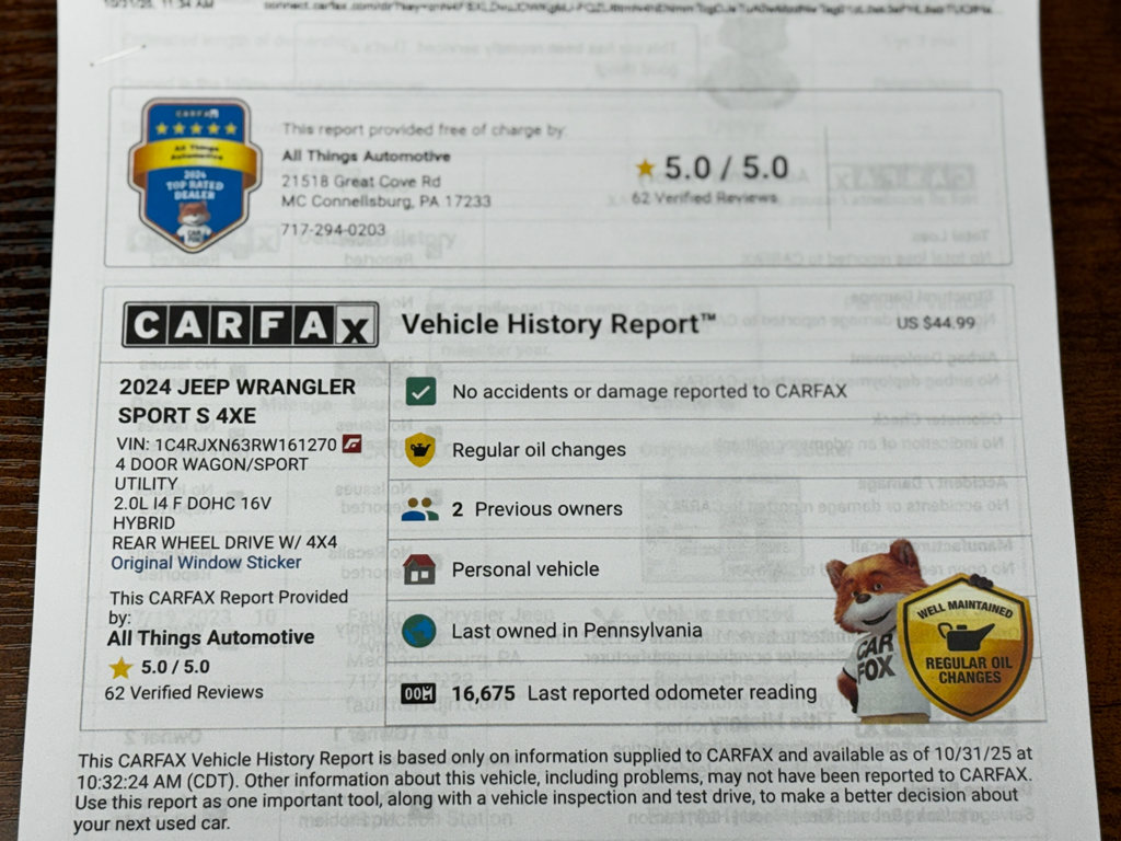 Used 2024 Jeep Wrangler Sport S w/ Convenience Group image 44