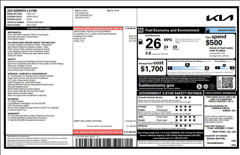 Used 2023 Kia Sorento LX image 3