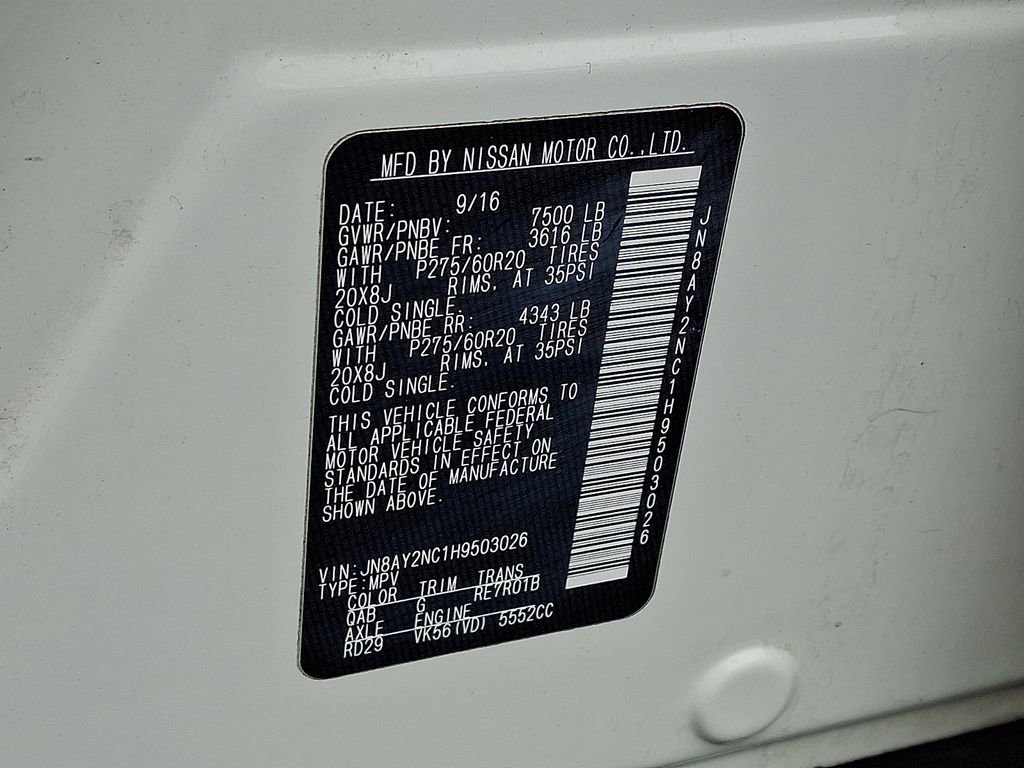 Used 2017 Nissan Armada SL w/ Moonroof Package image 29