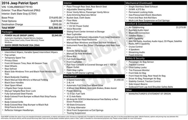 Used 2016 Jeep Patriot Sport w/ Power Value Group image 48