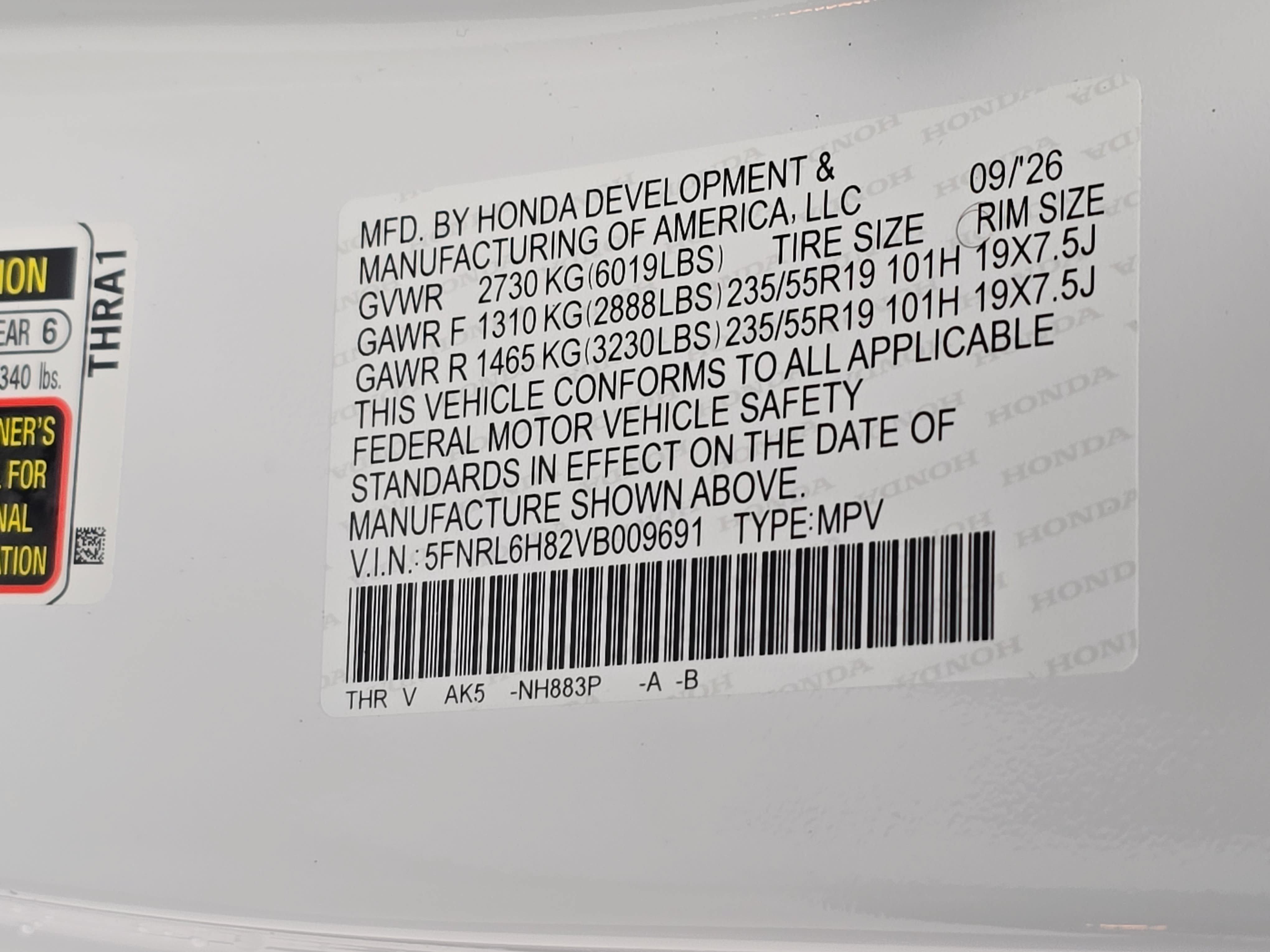 New 2027 Honda Odyssey Touring image 37