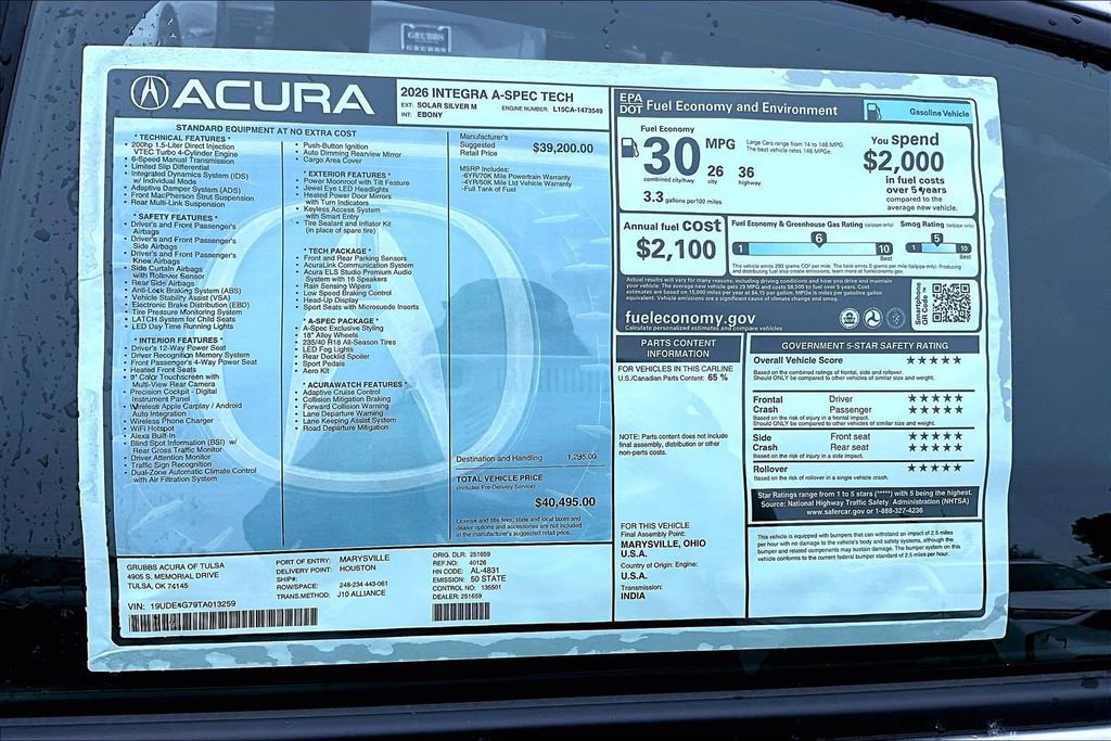 New 2026 Acura Integra A-Spec FWD image 40
