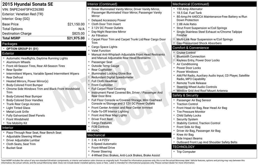Used 2015 Hyundai Sonata SE FWD image 37