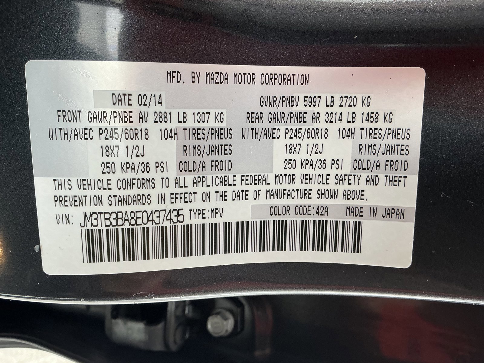 Used 2014 MAZDA CX-9 Sport image 13