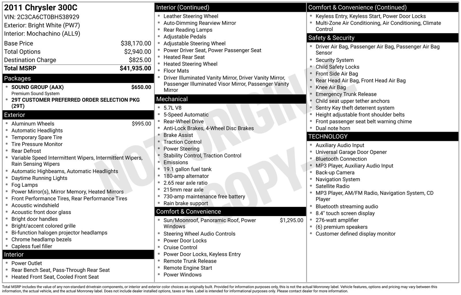 Used 2011 Chrysler 300 C w/ Sound Group RWD image 39