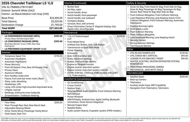 New 2026 Chevrolet TrailBlazer LS w/ LS Convenience Package FWD image 4