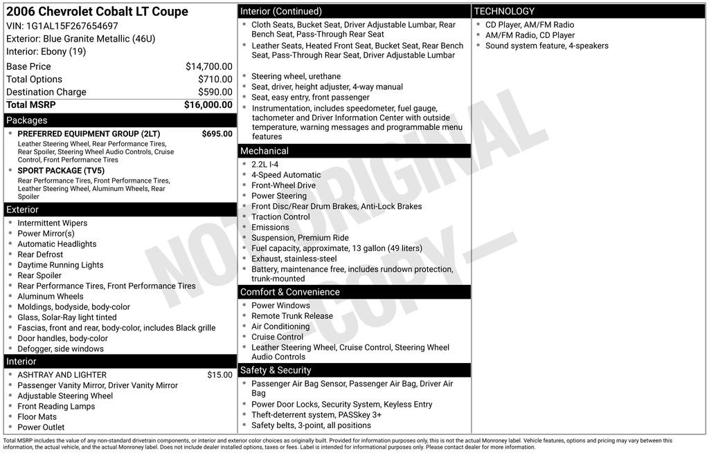 Used 2006 Chevrolet Cobalt LT w/ Preferred Equipment Group FWD image 31