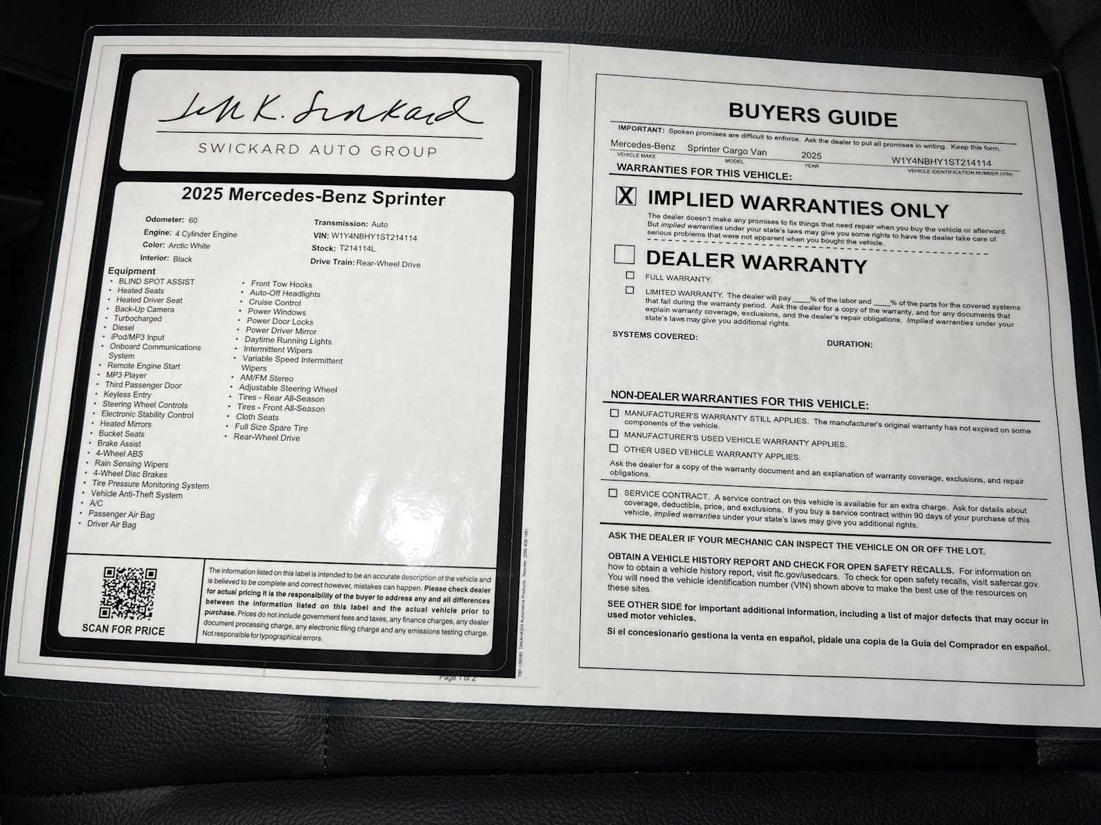 Used 2025 Mercedes-Benz Sprinter 2500 image 34