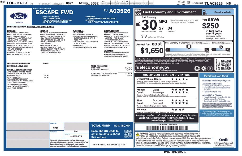 New 2026 Ford Escape ST-Line w/ Tech Pack #1 image 9