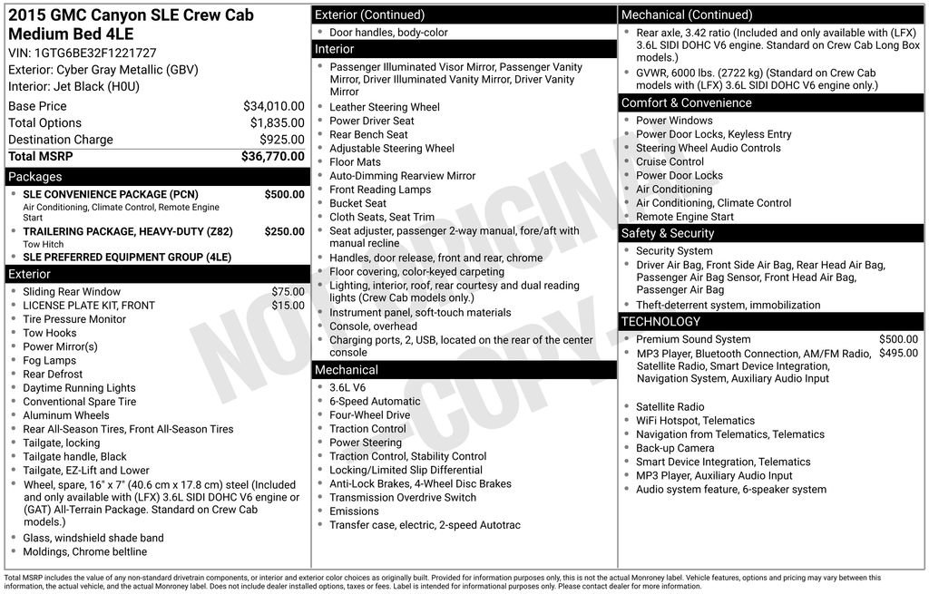 Used 2015 GMC Canyon SLE w/ SLE Convenience Package AWD/4WD image 12
