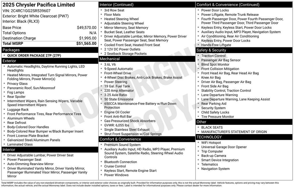 Used 2025 Chrysler Pacifica Limited FWD image 10