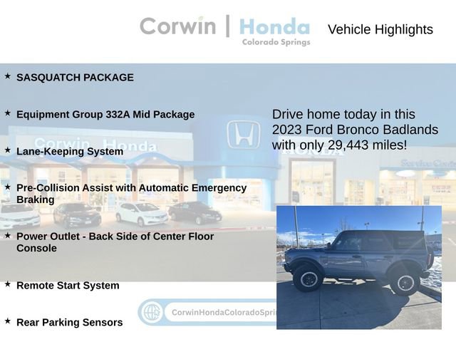 Used 2023 Ford Bronco Badlands w/ Sasquatch Package image 7