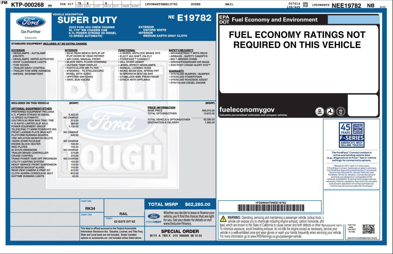 Used 2022 Ford F450 XL w/ Power Equipment Group AWD/4WD image 3