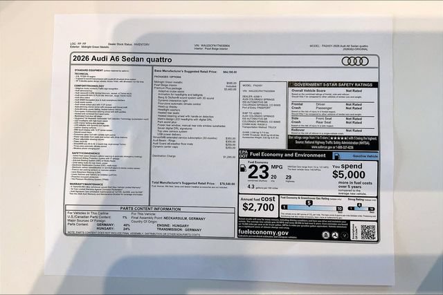 New 2026 Audi A6 Premium Plus AWD/4WD image 13