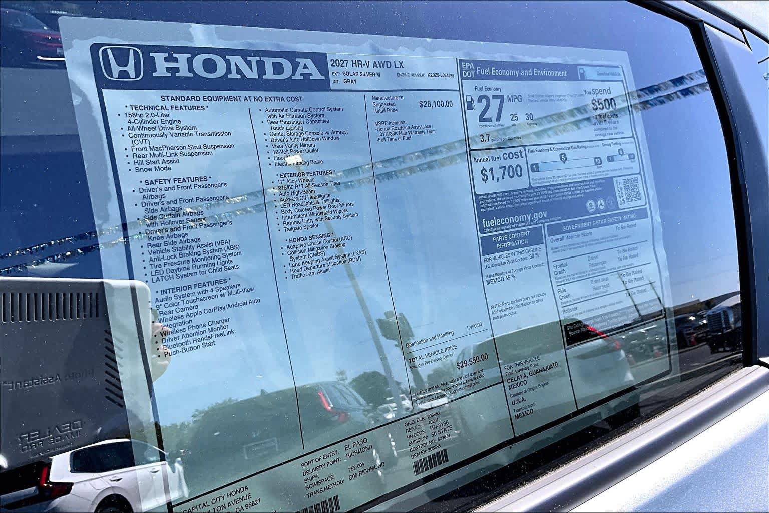 New 2027 Honda HR-V LX image 22