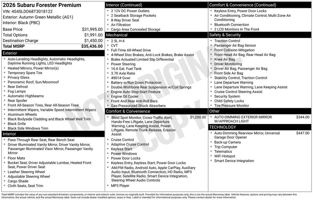 New 2026 Subaru Forester Premium image 2