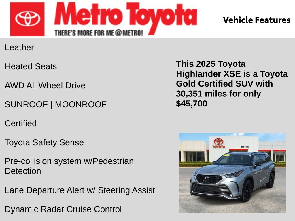 Certified 2025 Toyota Highlander XSE AWD/4WD image 6