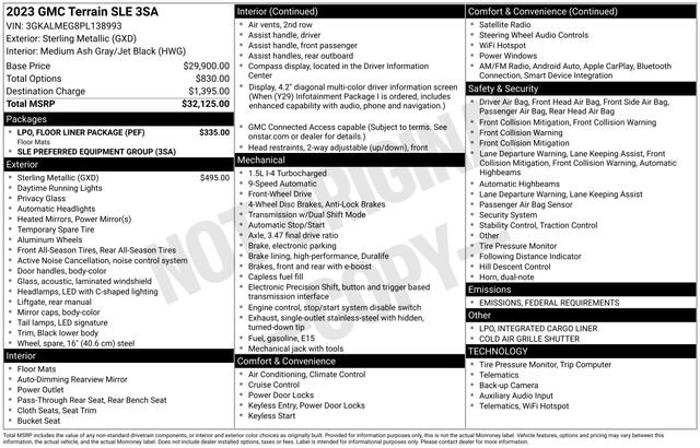 Used 2023 GMC Terrain SLE w/ LPO, Floor Liner Package image 29