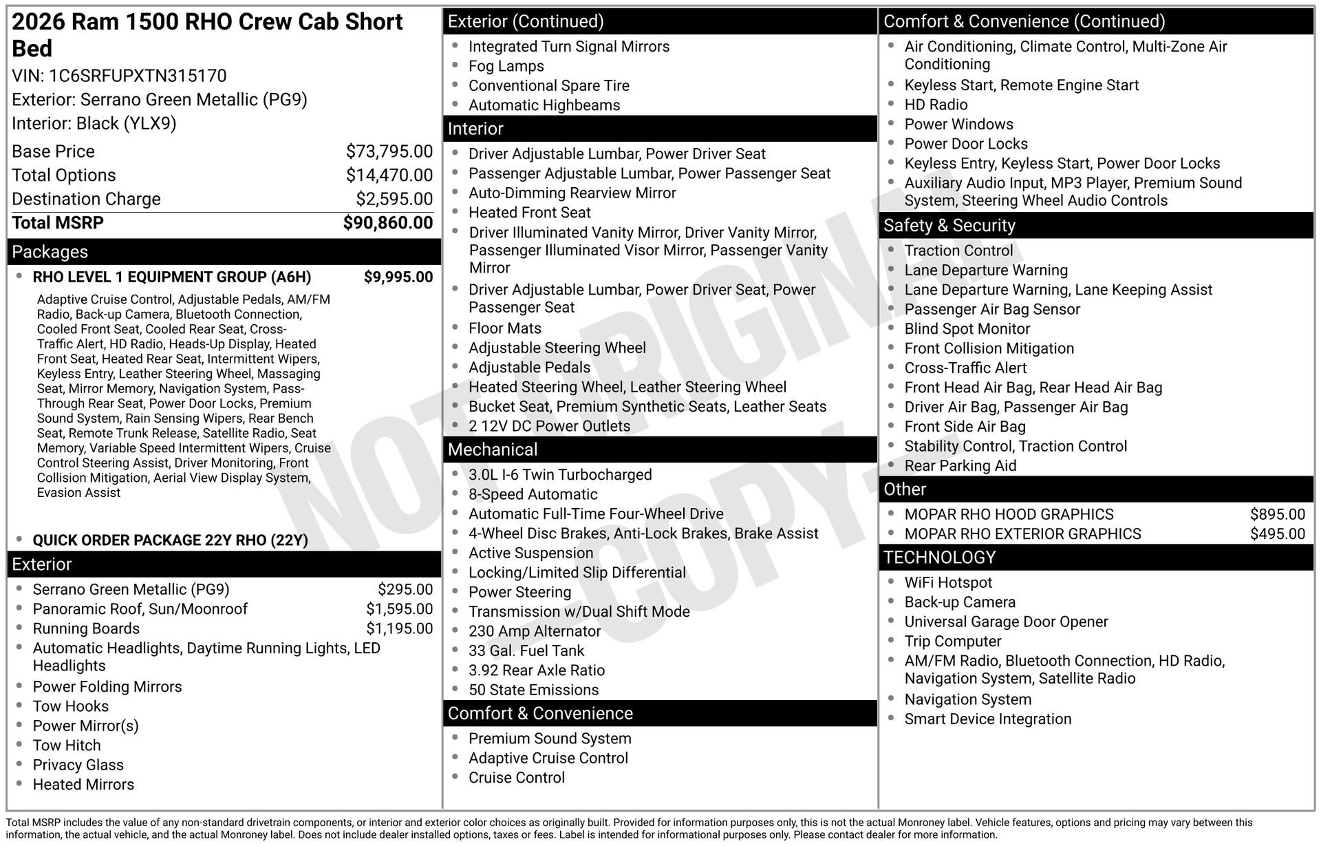 New 2026 RAM 1500 RHO w/ RHO Level 1 Equipment Group image 3