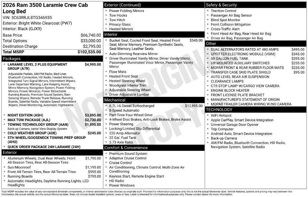 New 2026 RAM 3500 Laramie AWD/4WD image 6