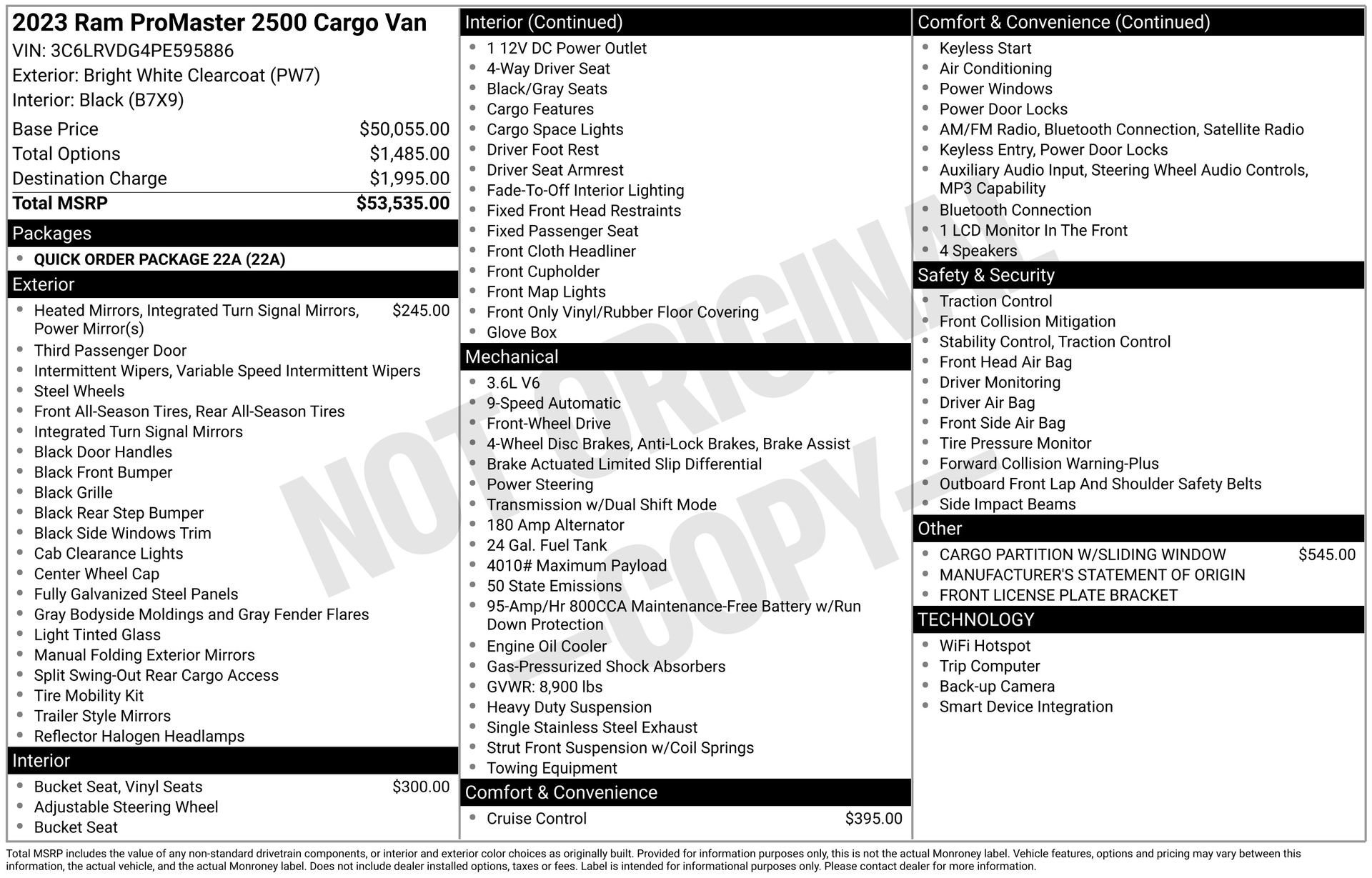 Used 2023 RAM ProMaster 2500 FWD image 3