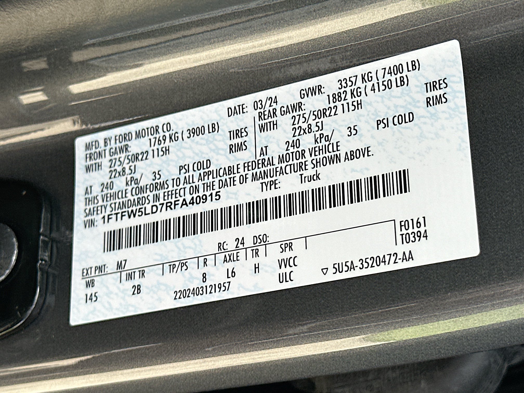 Certified 2024 Ford F150 Lariat w/ Equipment Group 502A High AWD/4WD image 33