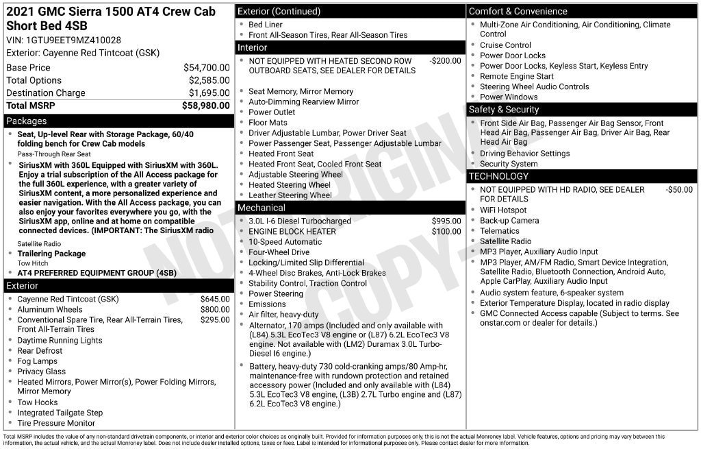 Certified 2021 GMC Sierra 1500 AT4 AWD/4WD image 11