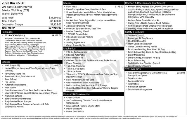 Used 2023 Kia K5 GT w/ GT1 Package FWD image 38