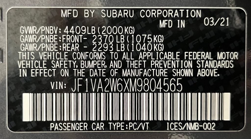 Used 2021 Subaru WRX STI Limited AWD/4WD image 60