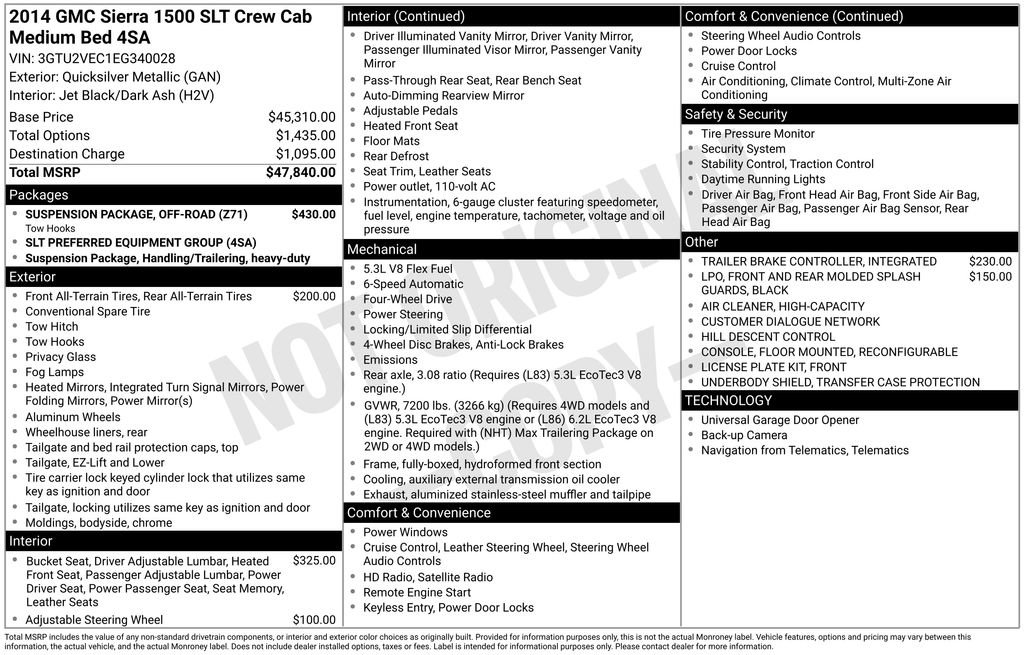 Used 2014 GMC Sierra 1500 SLT w/ Suspension Package, Off-Road image 23