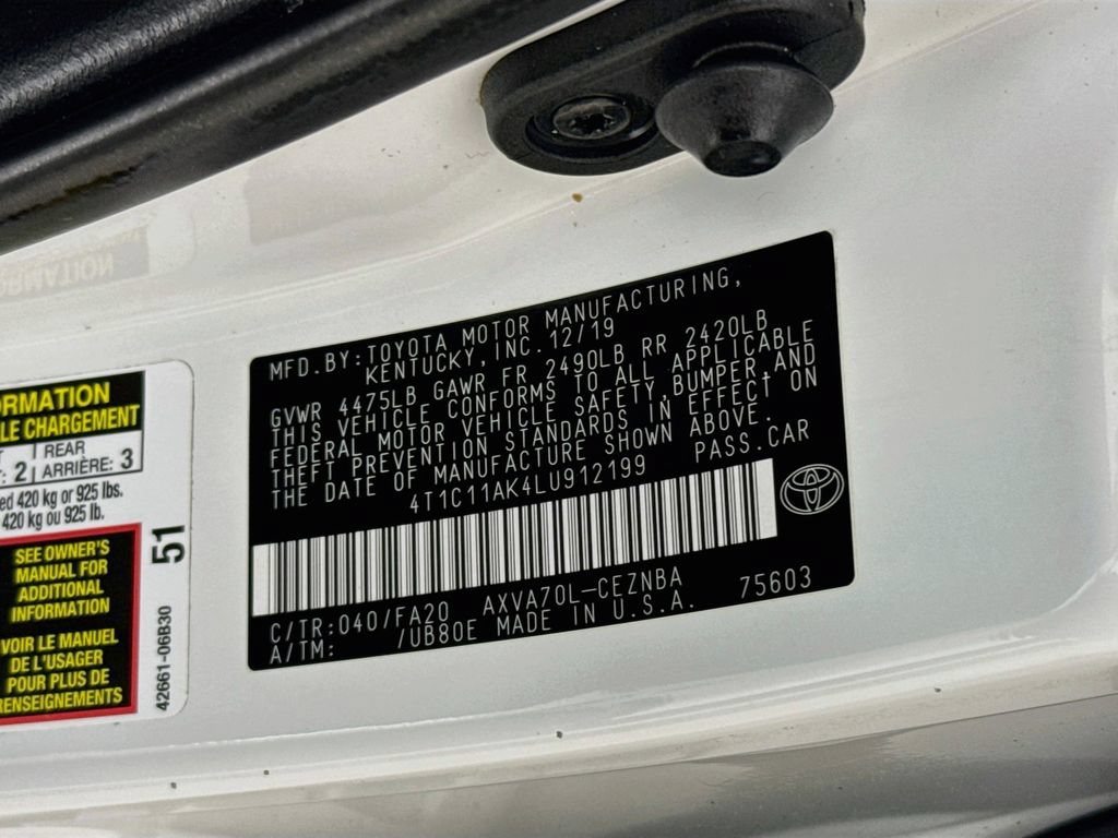 Certified 2020 Toyota Camry LE FWD image 33