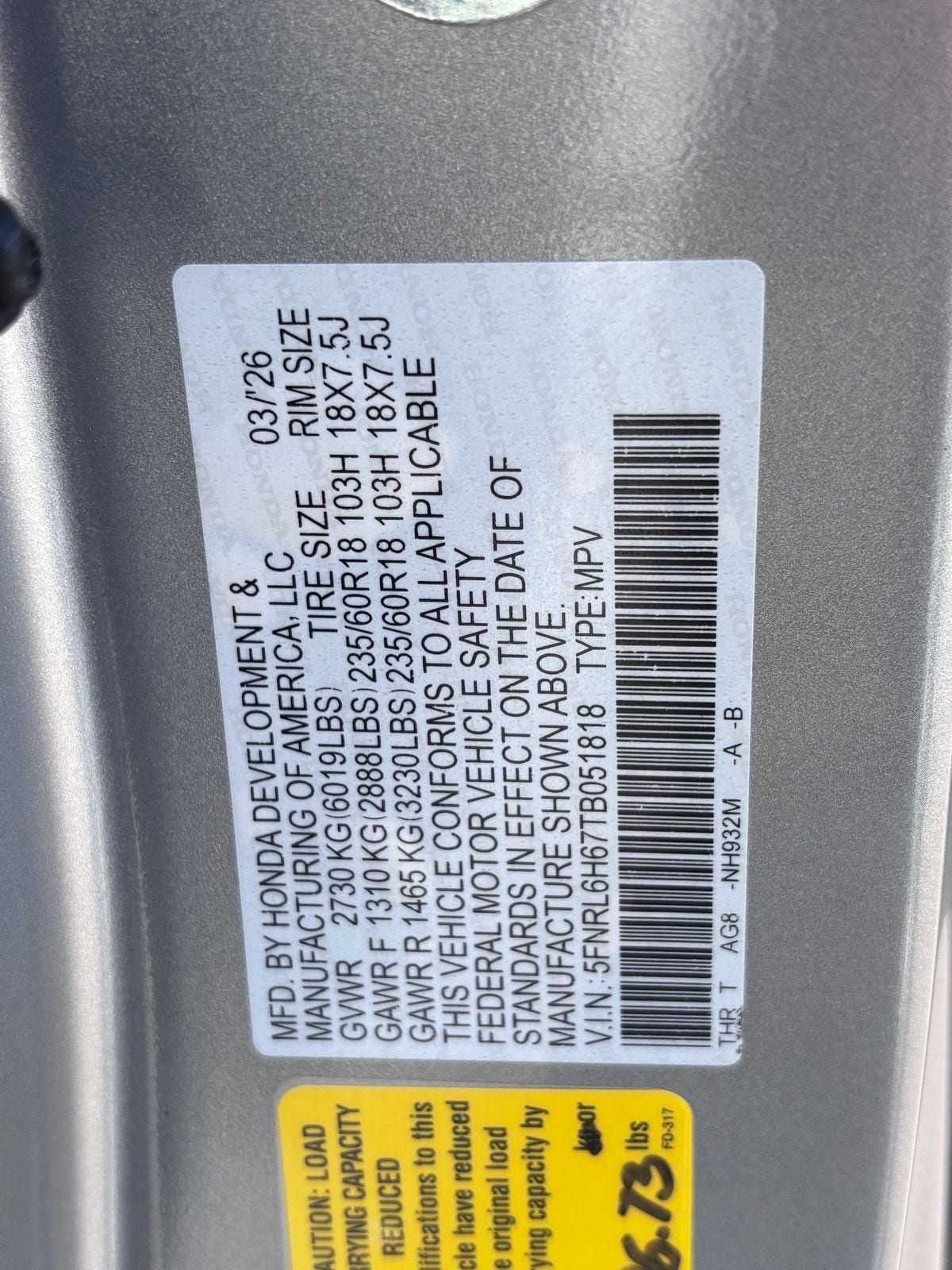 New 2026 Honda Odyssey EX-L image 17