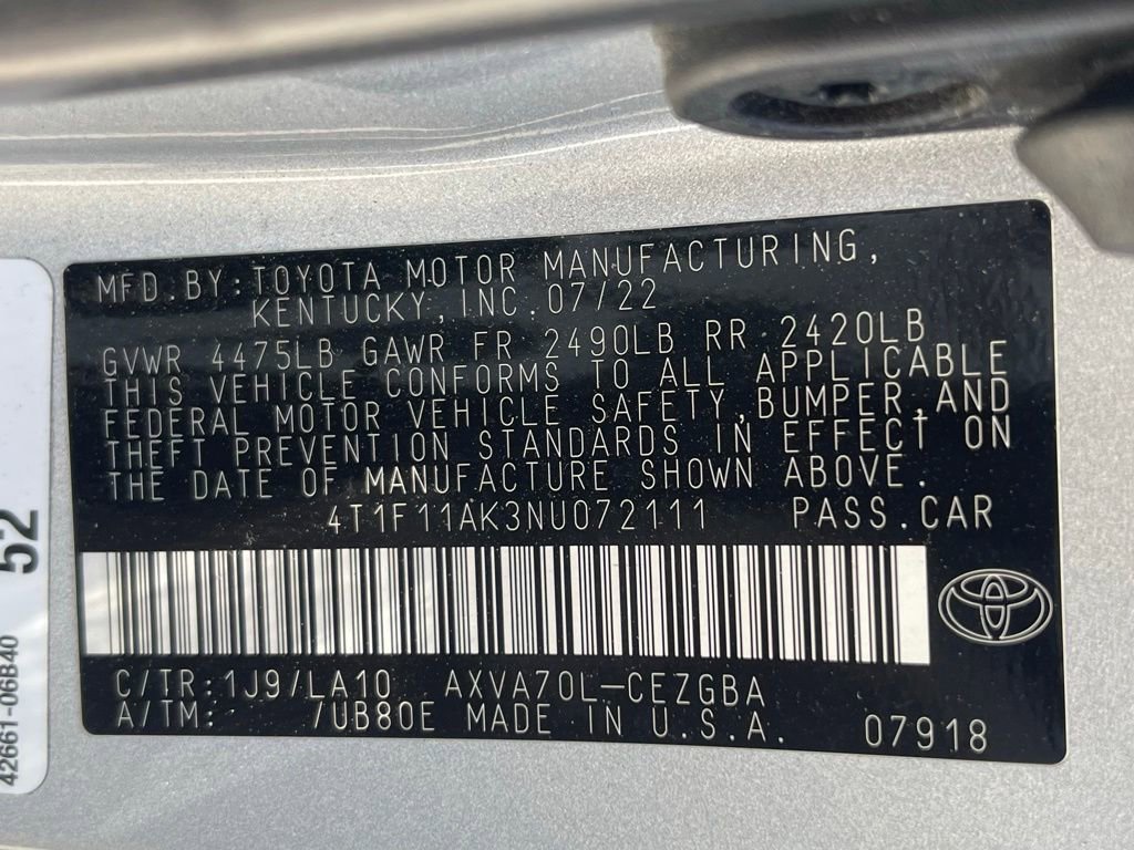 Used 2022 Toyota Camry XLE w/ Cold Weather Package FWD image 13