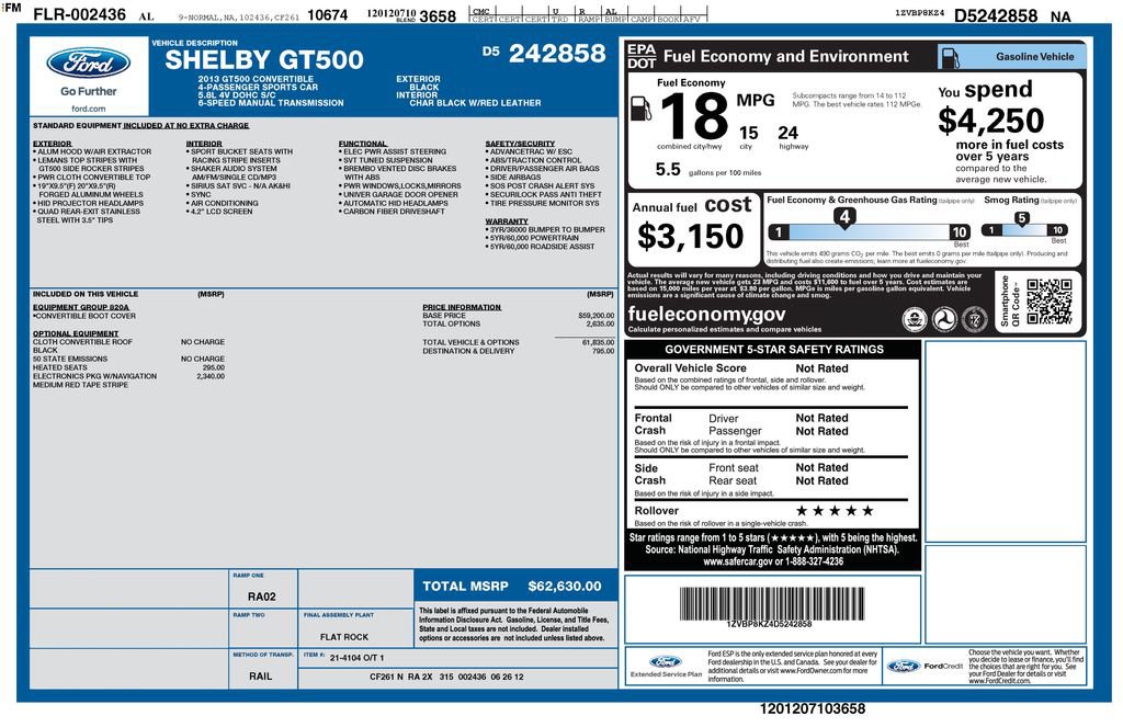 Used 2013 Ford Mustang Shelby GT500 w/ Electronics Pkg RWD image 20