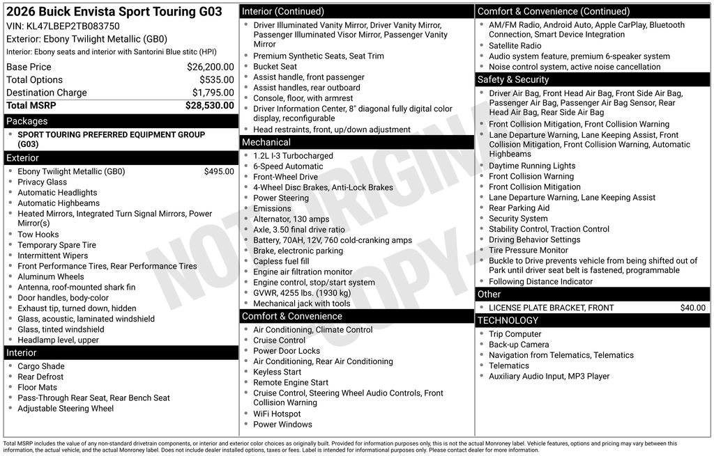 New 2026 Buick Envista Sport Touring image 2