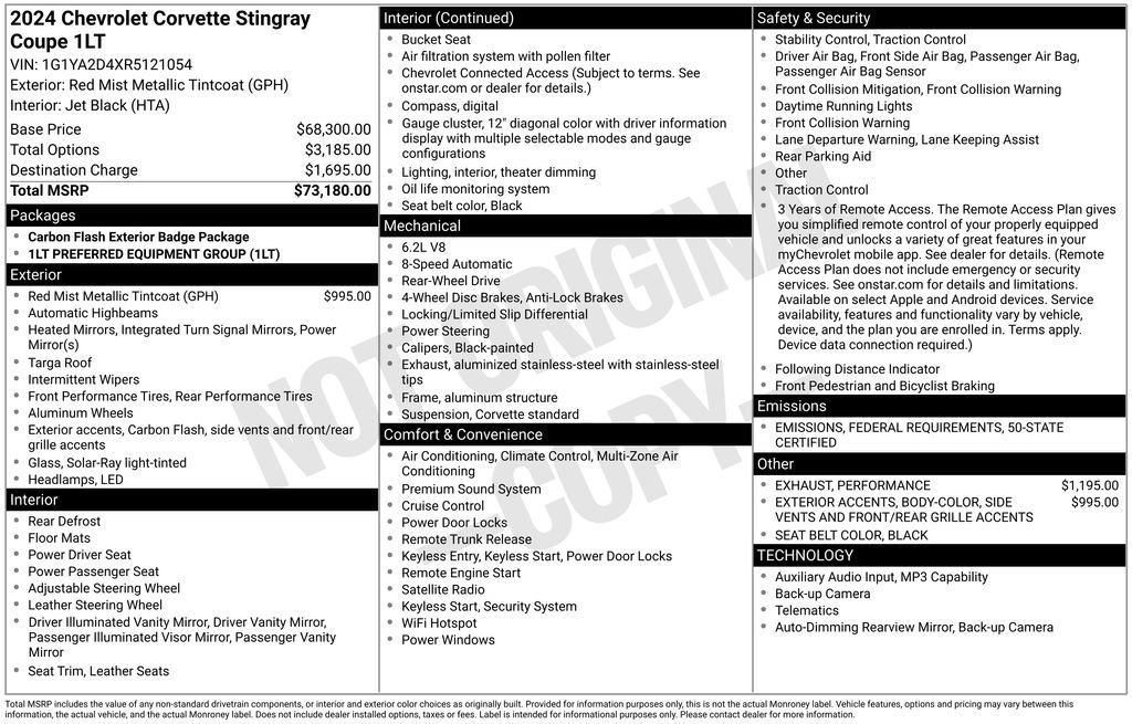 Used 2024 Chevrolet Corvette Stingray Coupe w/ 1LT image 27