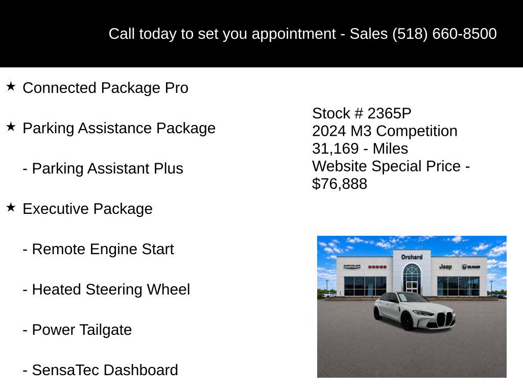Used 2024 BMW M3 Competition w/ Executive Package RWD image 5