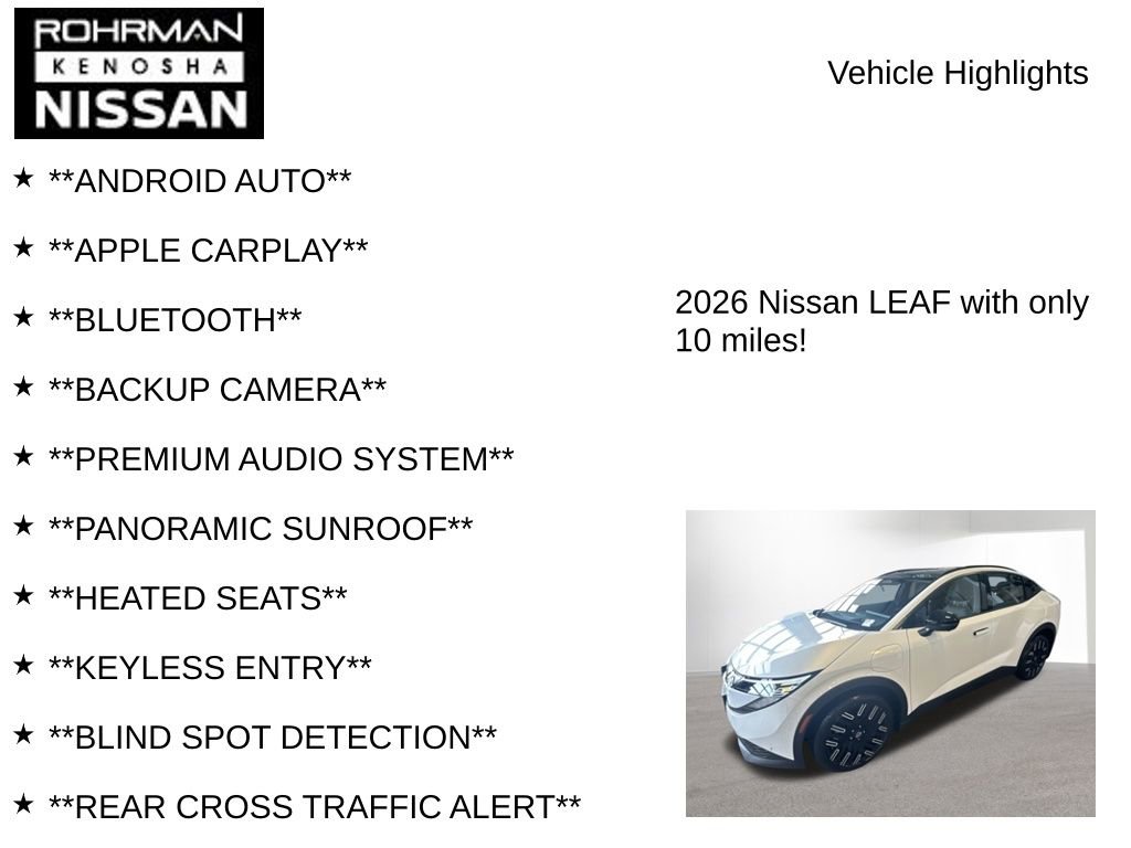 New 2026 Nissan Leaf Platinum+ w/ Cargo Package (Platinum+) image 8