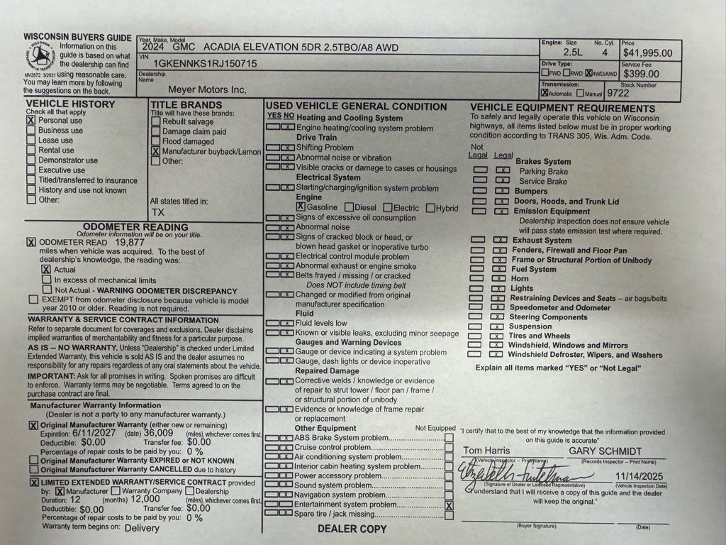 Used 2024 GMC Acadia Elevation w/ Black Edition image 27