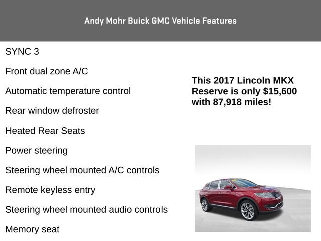 Used 2017 Lincoln MKX Reserve w/ Driver Assistance Package AWD/4WD image 8