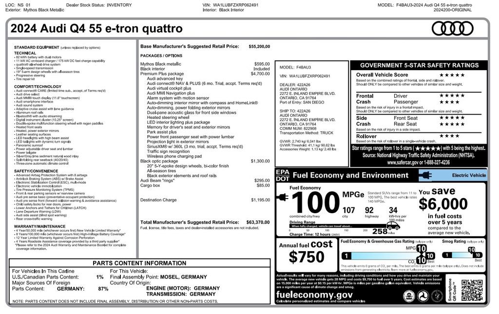Used 2024 Audi Q4 e-tron Premium Plus AWD/4WD image 3