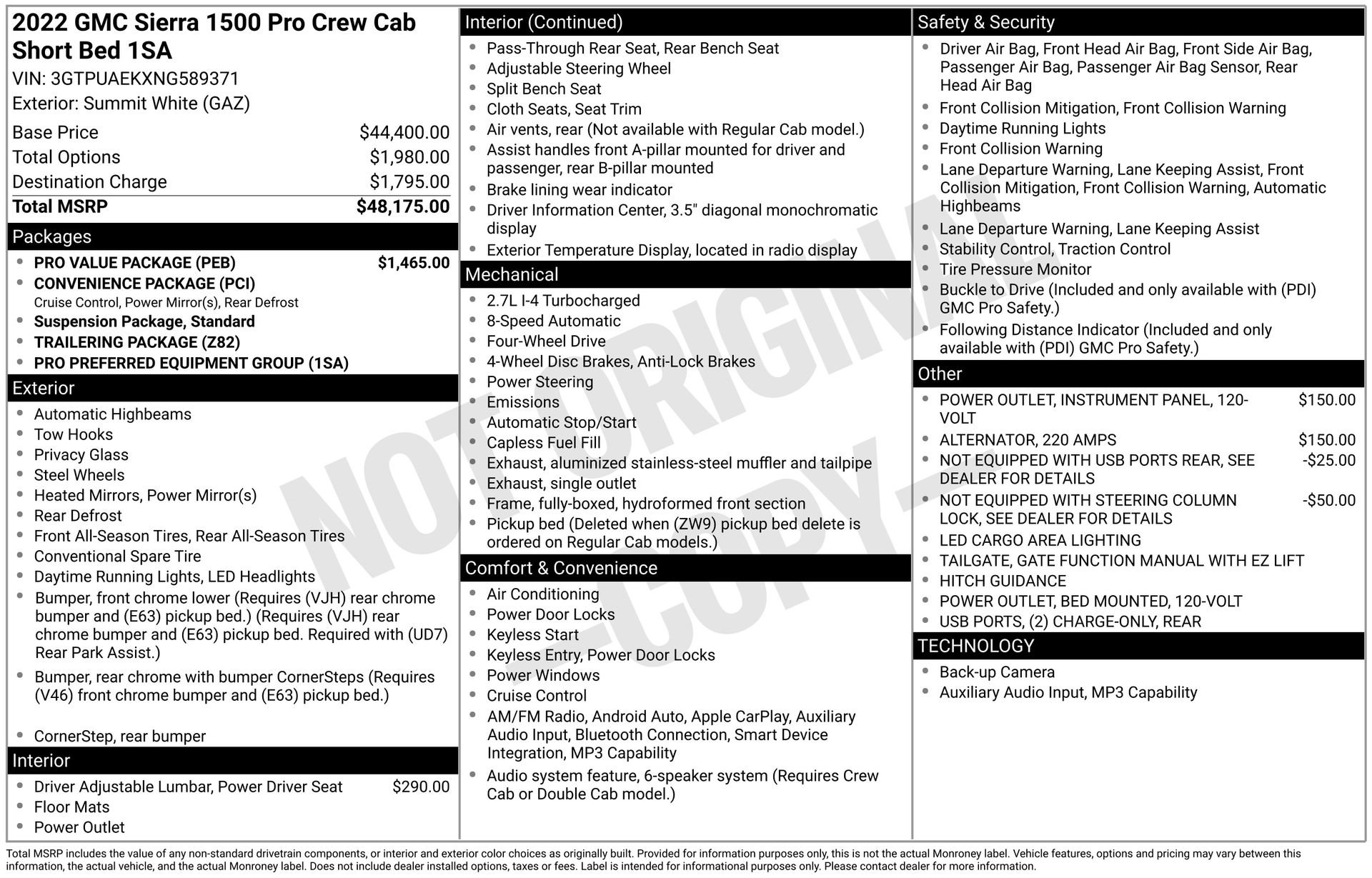 Used 2022 GMC Sierra 1500 Pro w/ Pro Value Package AWD/4WD image 29