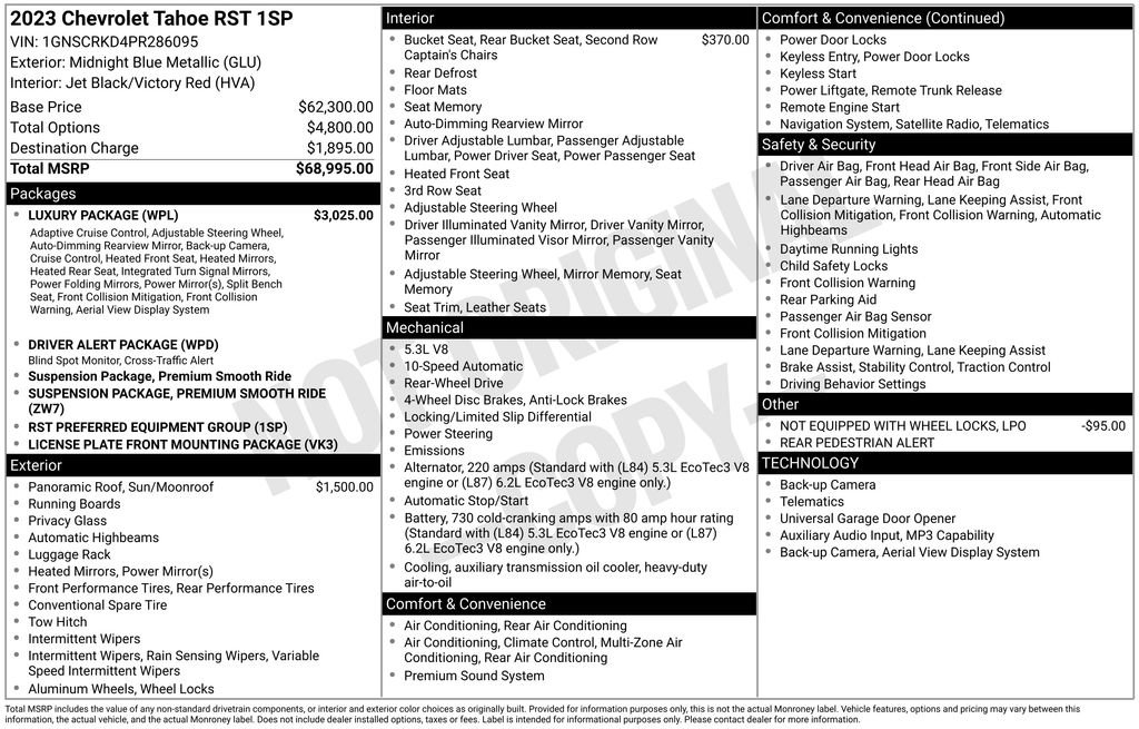 Used 2023 Chevrolet Tahoe RST w/ Luxury Package RWD image 39