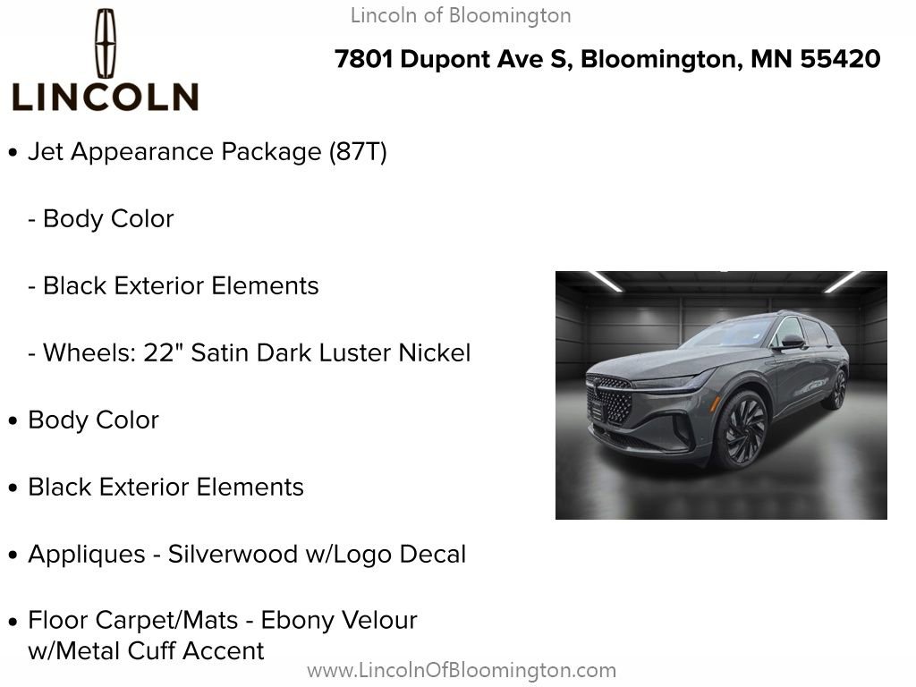 New 2024 Lincoln Nautilus Black Label w/ Jet Appearance Package (87T) image 9